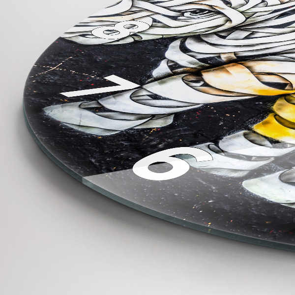 Horloge ronde Rhinocéros abstrait