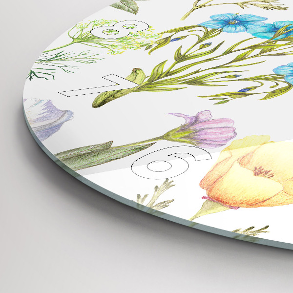 Horloge ronde Composition florale