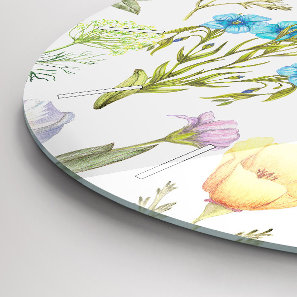 Horloge ronde Composition florale