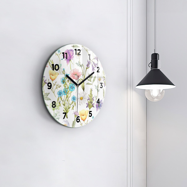 Horloge ronde Composition florale