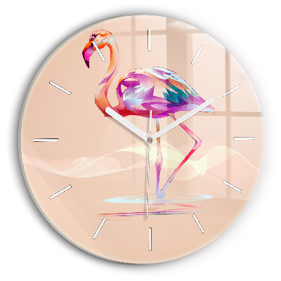 Horloge ronde Illustration de flamant rose