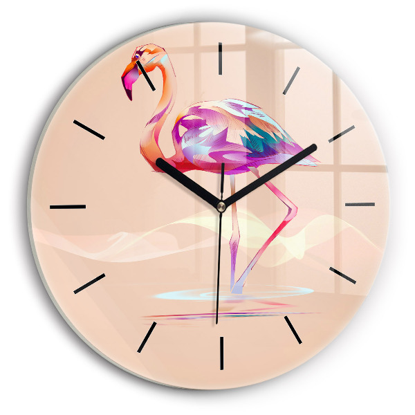 Horloge ronde Illustration de flamant rose