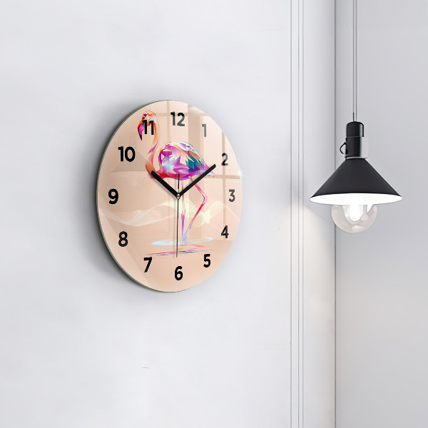 Horloge ronde Illustration de flamant rose