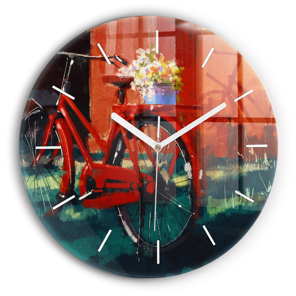 Pendule murale ronde Vélo peint