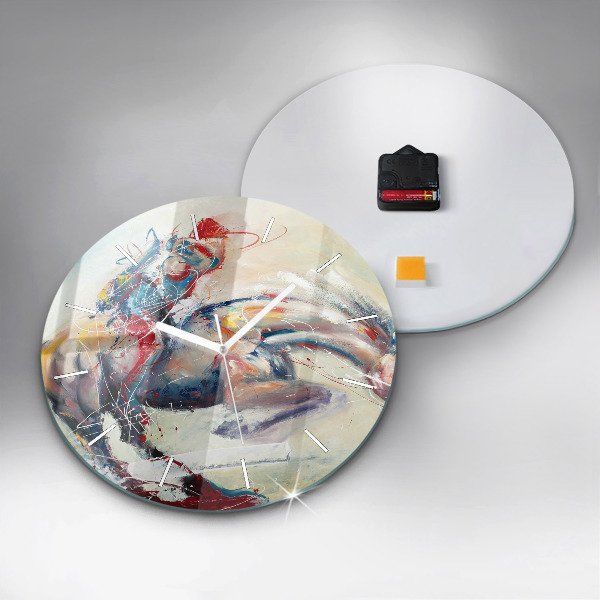 Horloge ronde Illustration de chevaux au galop