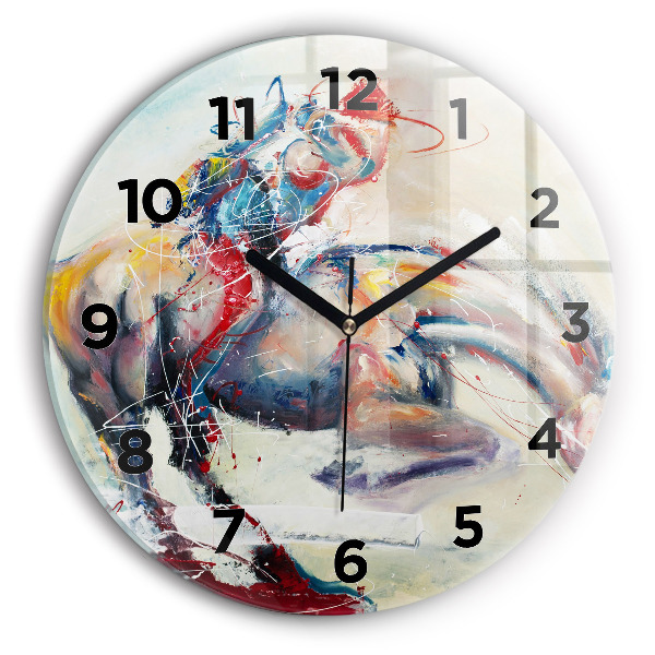 Horloge ronde Illustration de chevaux au galop