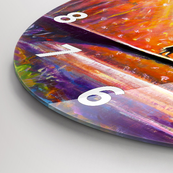 Horloge ronde Couple dans la forêt