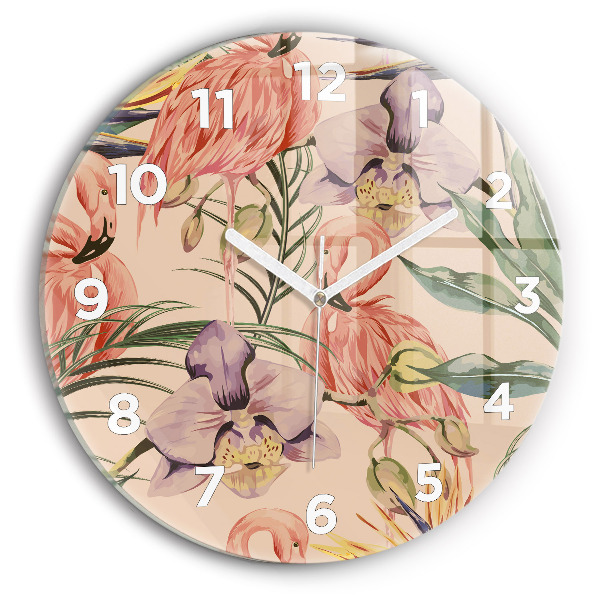 Horloge ronde Feuilles de palmier tropicales