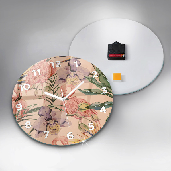 Horloge ronde Feuilles de palmier tropicales