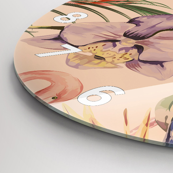 Horloge ronde Feuilles de palmier tropicales