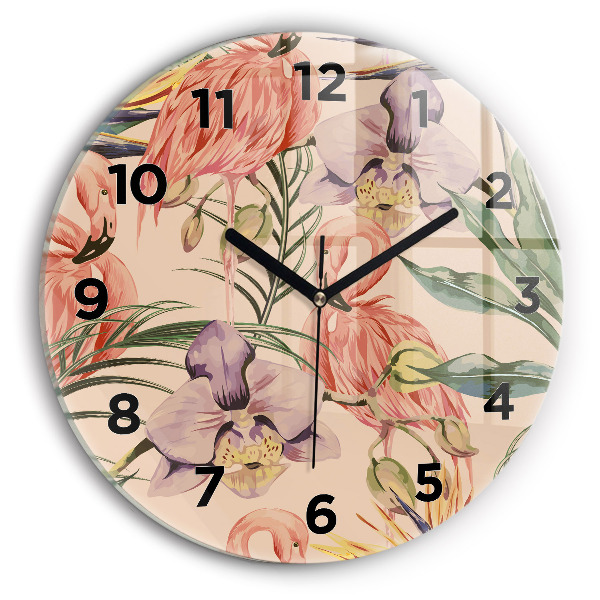 Horloge ronde Feuilles de palmier tropicales
