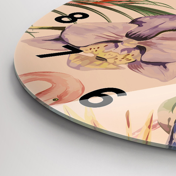 Horloge ronde Feuilles de palmier tropicales