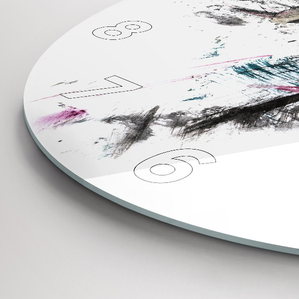 Horloge ronde Profil de loup peint