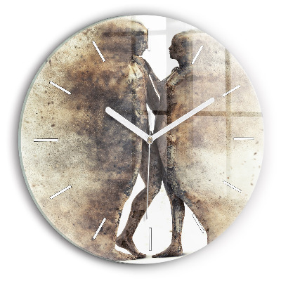 Horloge ronde Personnages de sable abstraits