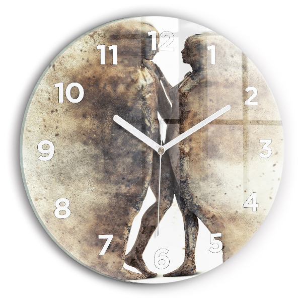 Horloge ronde Personnages de sable abstraits