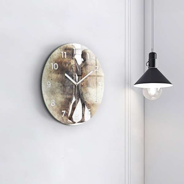 Horloge ronde Personnages de sable abstraits