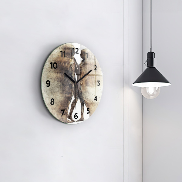 Horloge ronde Personnages de sable abstraits