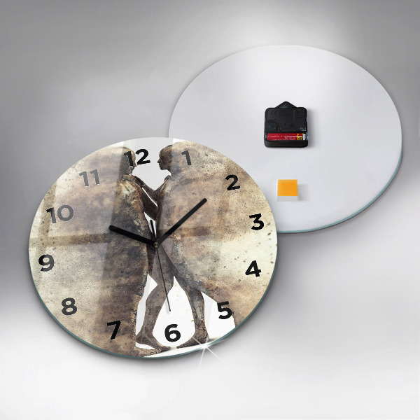 Horloge ronde Personnages de sable abstraits