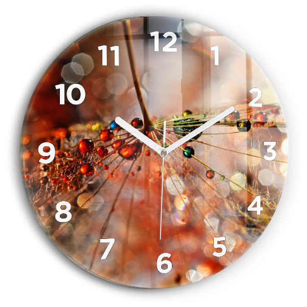 Horloge ronde Pissenlit avec rosée