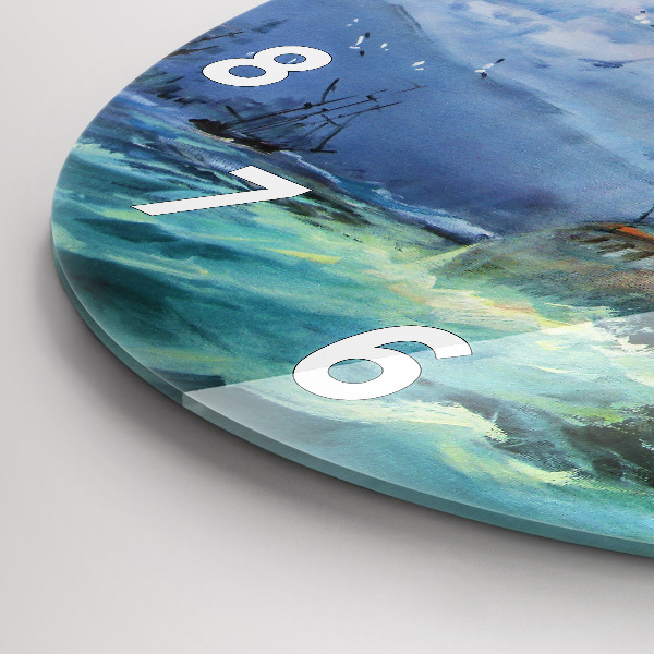 Horloge ronde 'Un bateau sur l''eau'