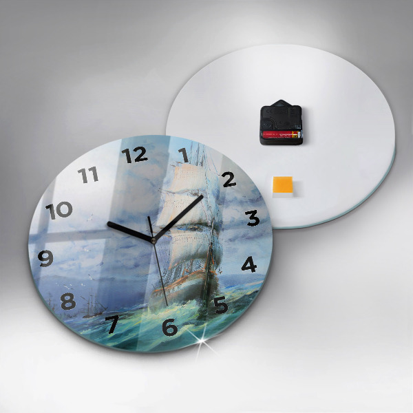 Horloge ronde 'Un bateau sur l''eau'
