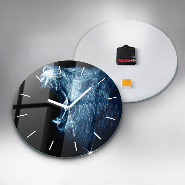 Horloge ronde Lion sauvage