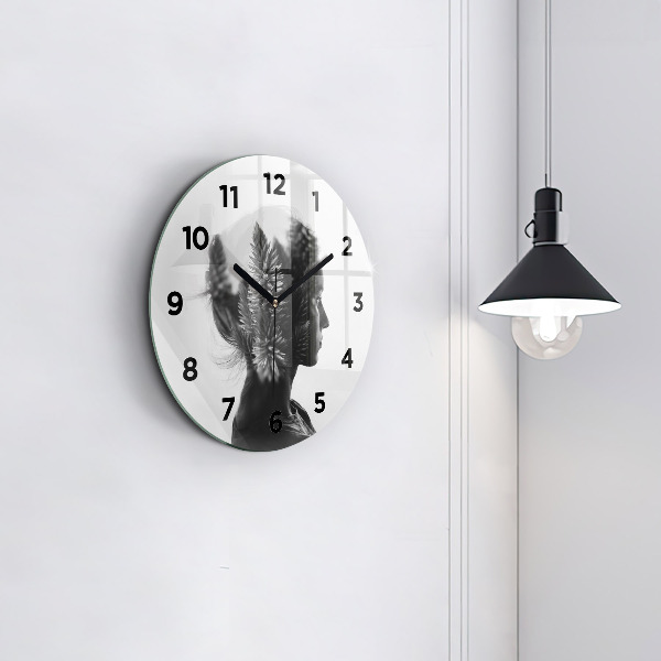 Horloge ronde 'Portrait d''une femme'