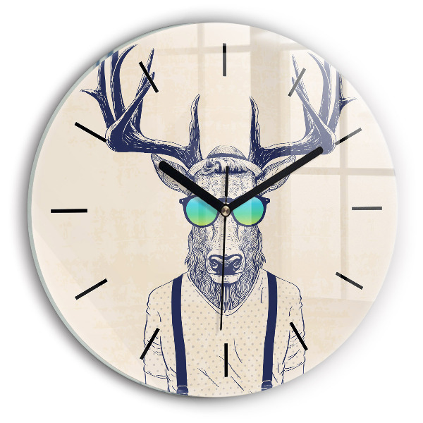 Horloge ronde Cerf abstrait