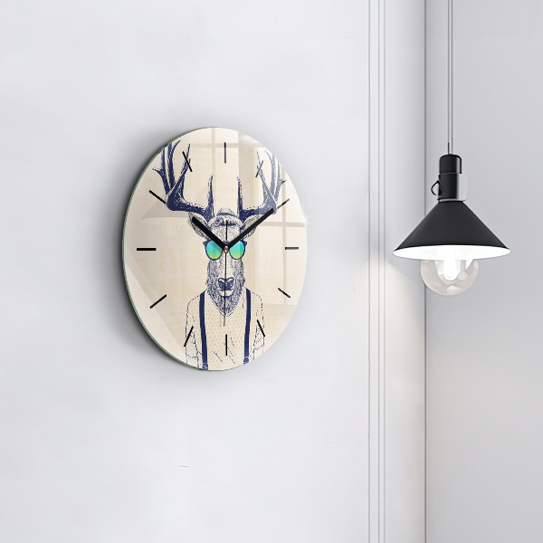 Horloge ronde Cerf abstrait