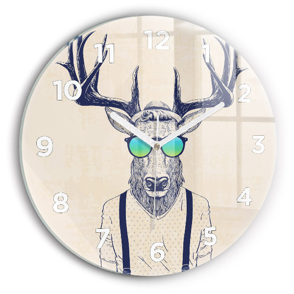 Horloge ronde Cerf abstrait