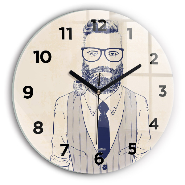 Horloge ronde Homme avec une barbe