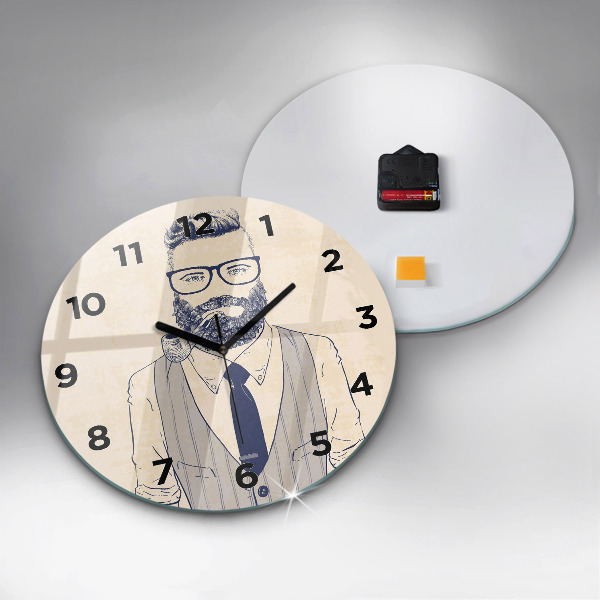 Horloge ronde Homme avec une barbe