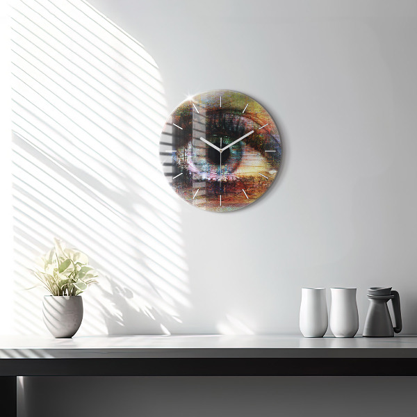 Horloge ronde Street Art Eye