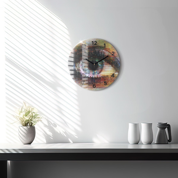 Horloge ronde Street Art Eye