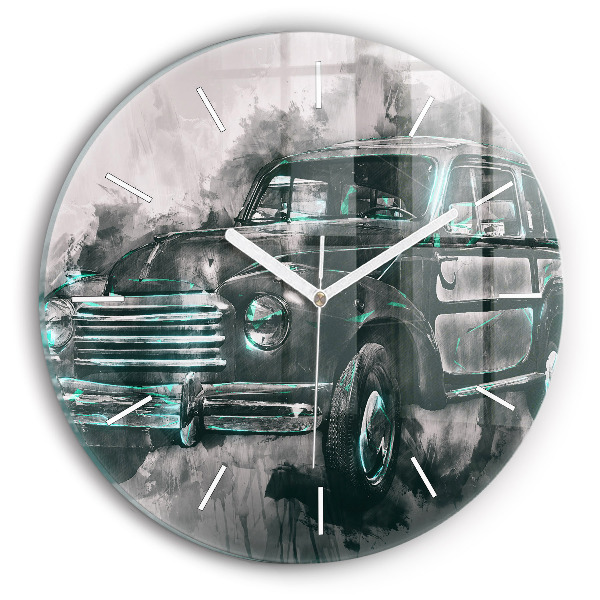 Horloge ronde Voiture de la vieille école
