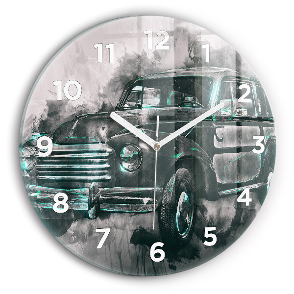 Horloge ronde Voiture de la vieille école