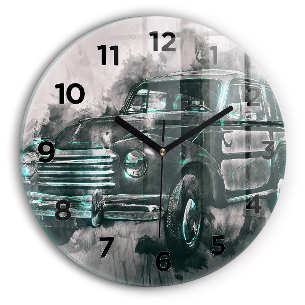 Horloge ronde Voiture de la vieille école
