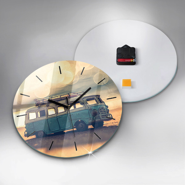Horloge ronde Camping-car sur la plage