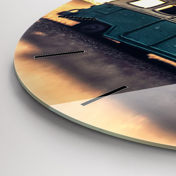 Horloge ronde Camping-car sur la plage