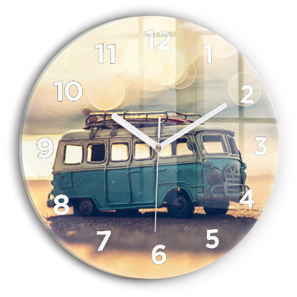 Horloge ronde Camping-car sur la plage