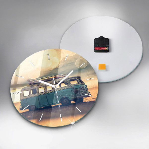 Horloge ronde Camping-car sur la plage