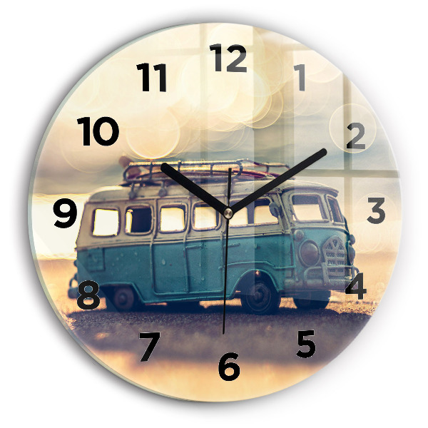 Horloge ronde Camping-car sur la plage