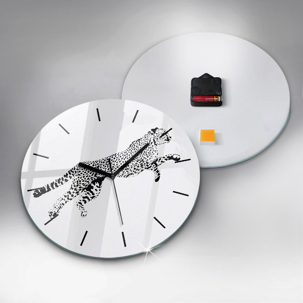 Horloge ronde 'Silhouette d''une panthère'