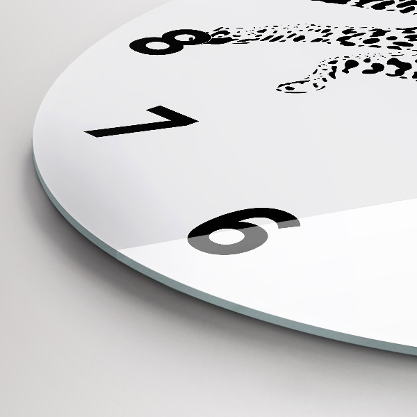 Horloge ronde 'Silhouette d''une panthère'