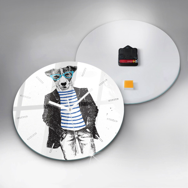 Horloge ronde Un chien dans un corps humain