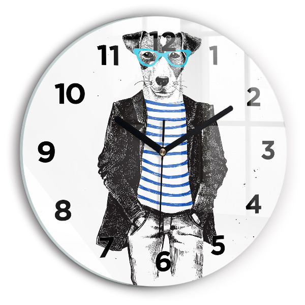 Horloge ronde Un chien dans un corps humain