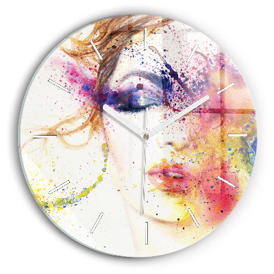 Horloge ronde 'Portrait d''une femme mystérieuse'