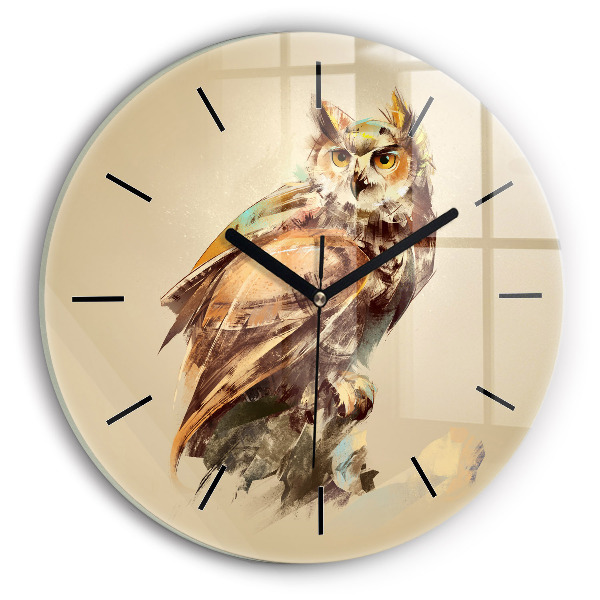 Horloge ronde Hibou - un signe de sagesse