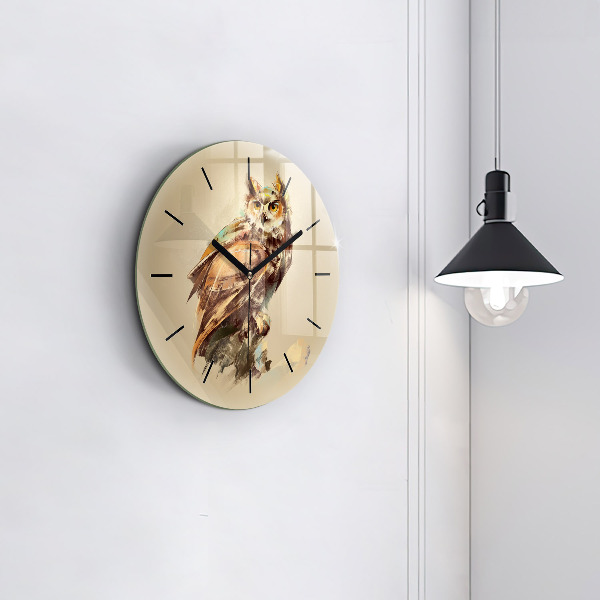 Horloge ronde Hibou - un signe de sagesse