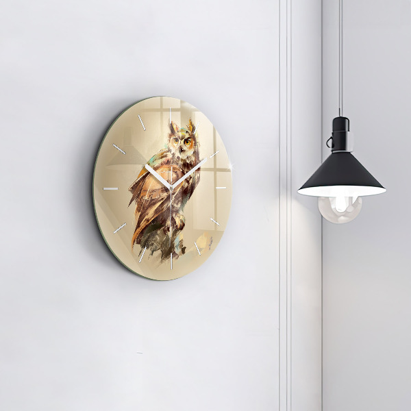 Horloge ronde Hibou - un signe de sagesse